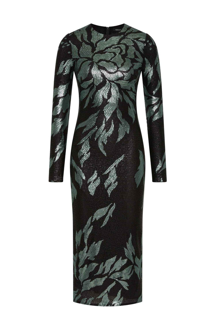 Larissa Midi Dress in Mint Black