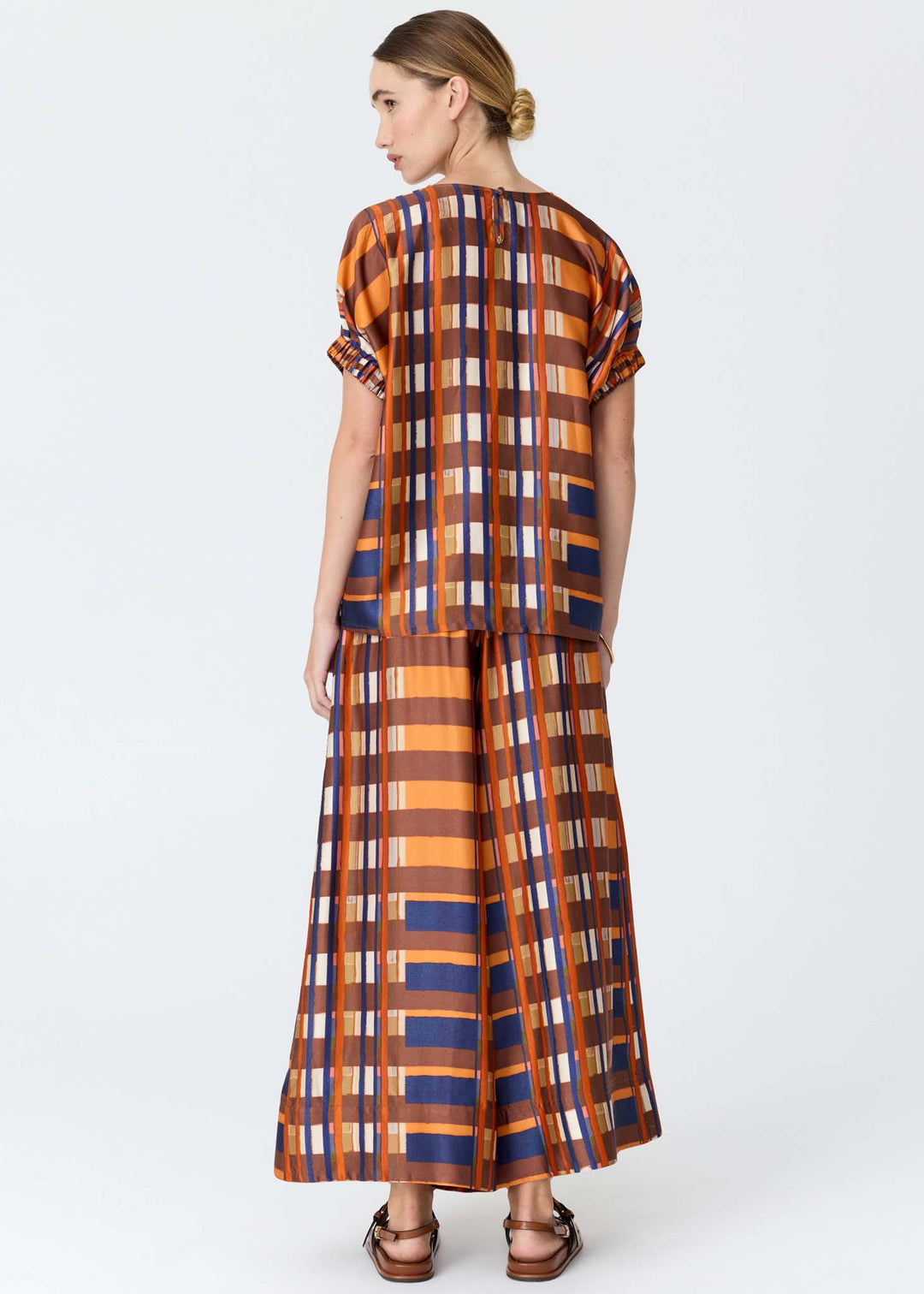 Lattice Pant in Amber Check