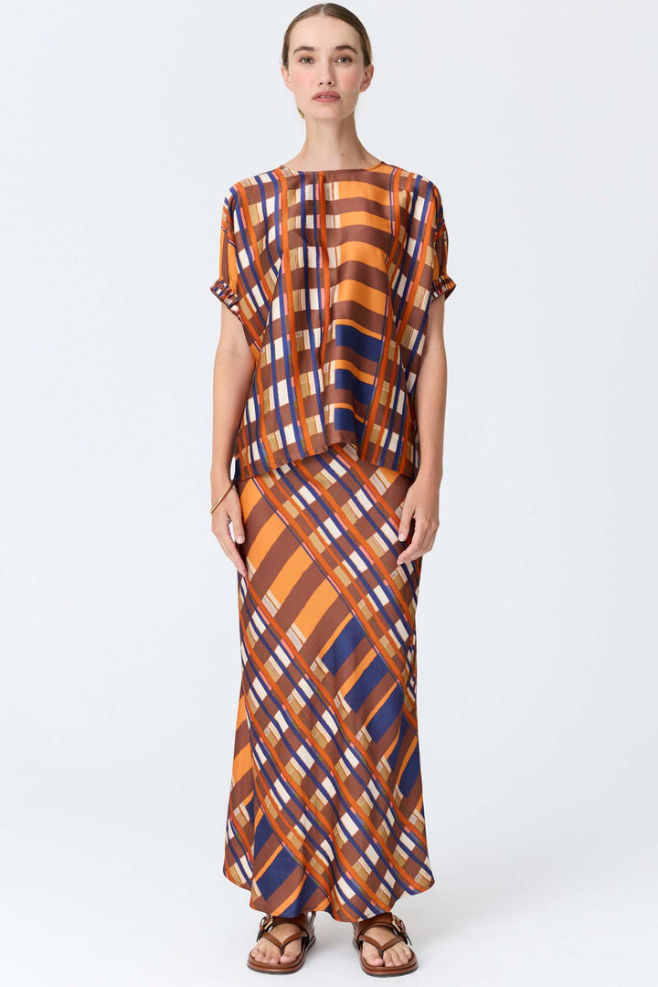 Lattice Top in Amber Check