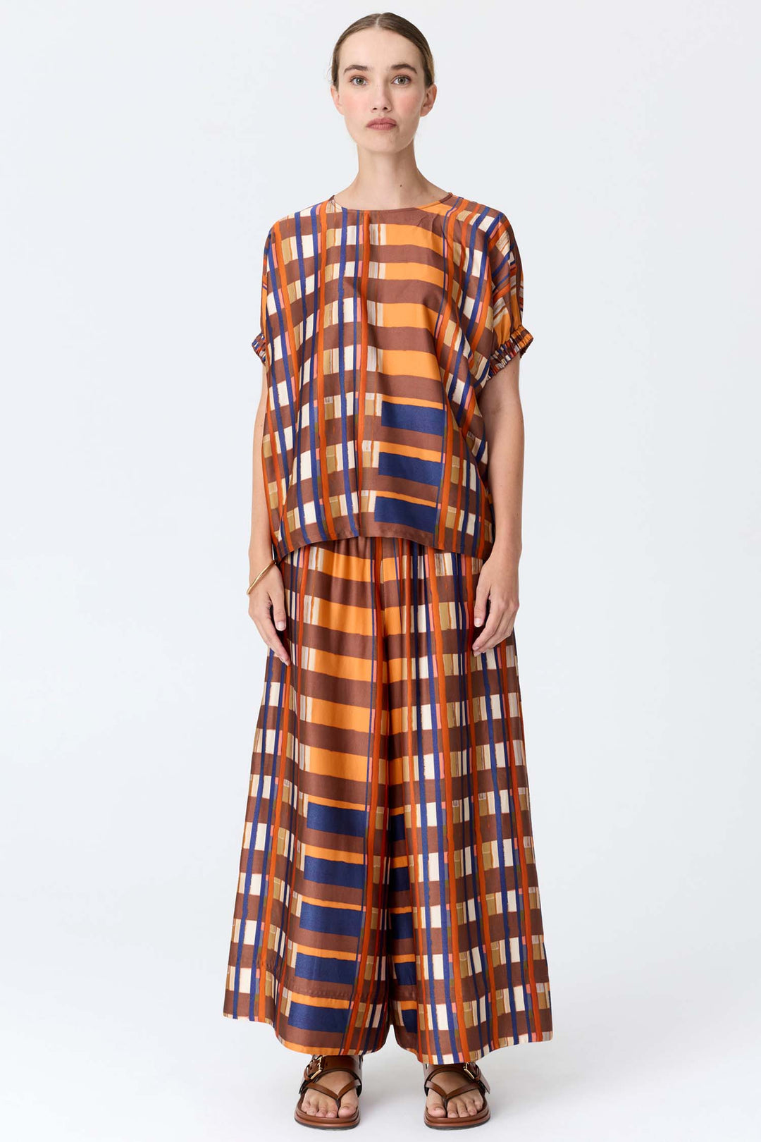 Lattice Top in Amber Check
