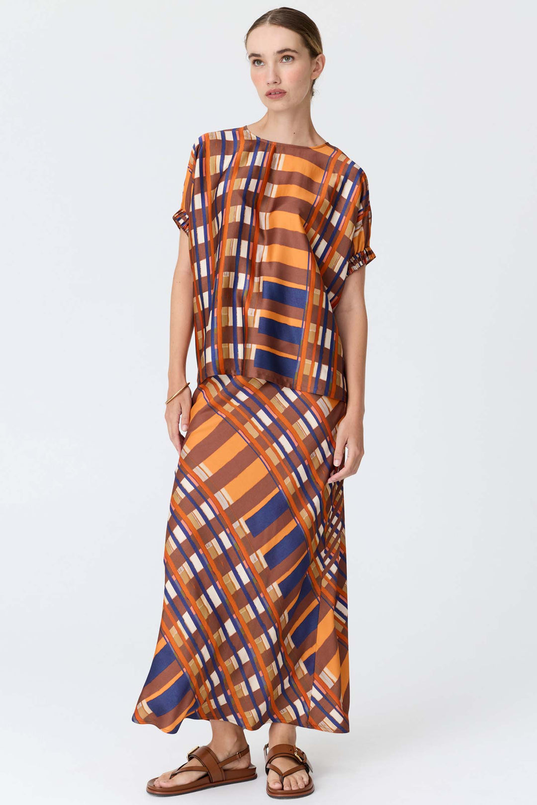 Lattice Top in Amber Check