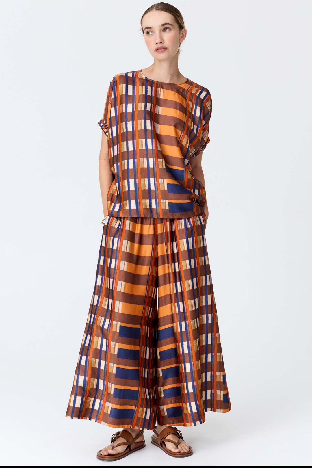 Lattice Top in Amber Check