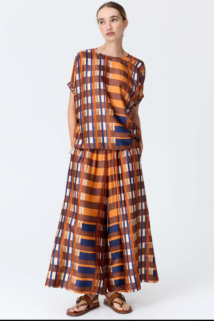 Lattice Top in Amber Check