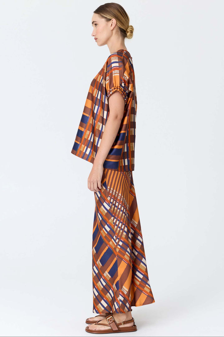 Lattice Top in Amber Check
