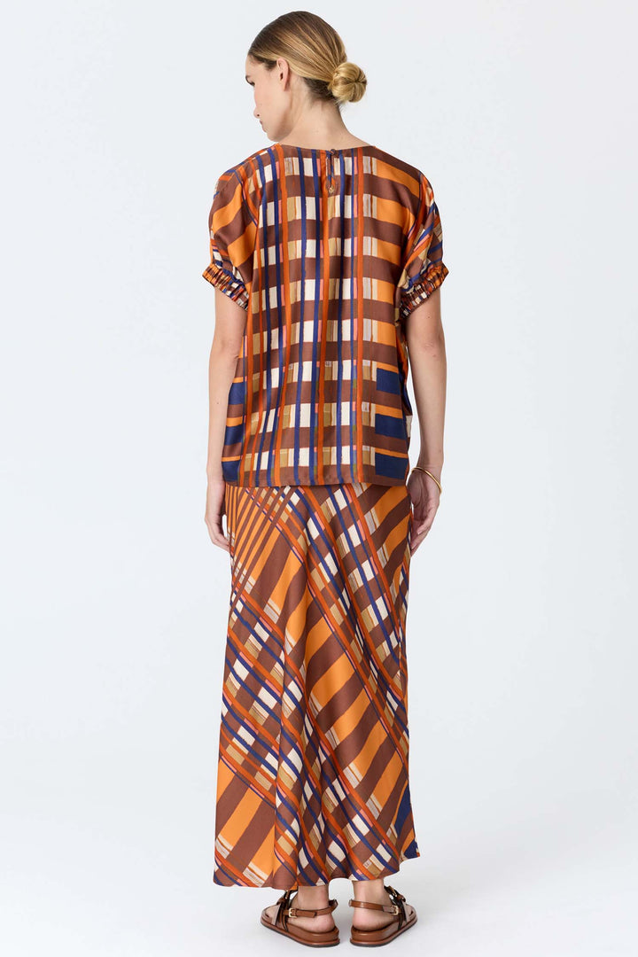 Lattice Top in Amber Check