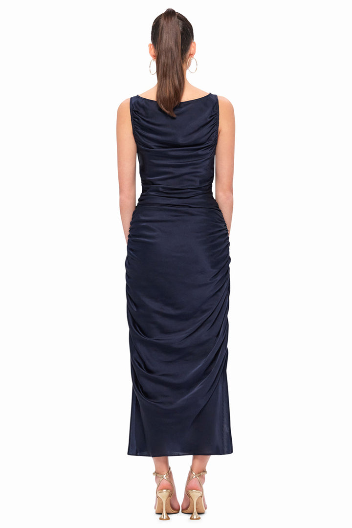 Laura Midi Dress - Oxford Blue