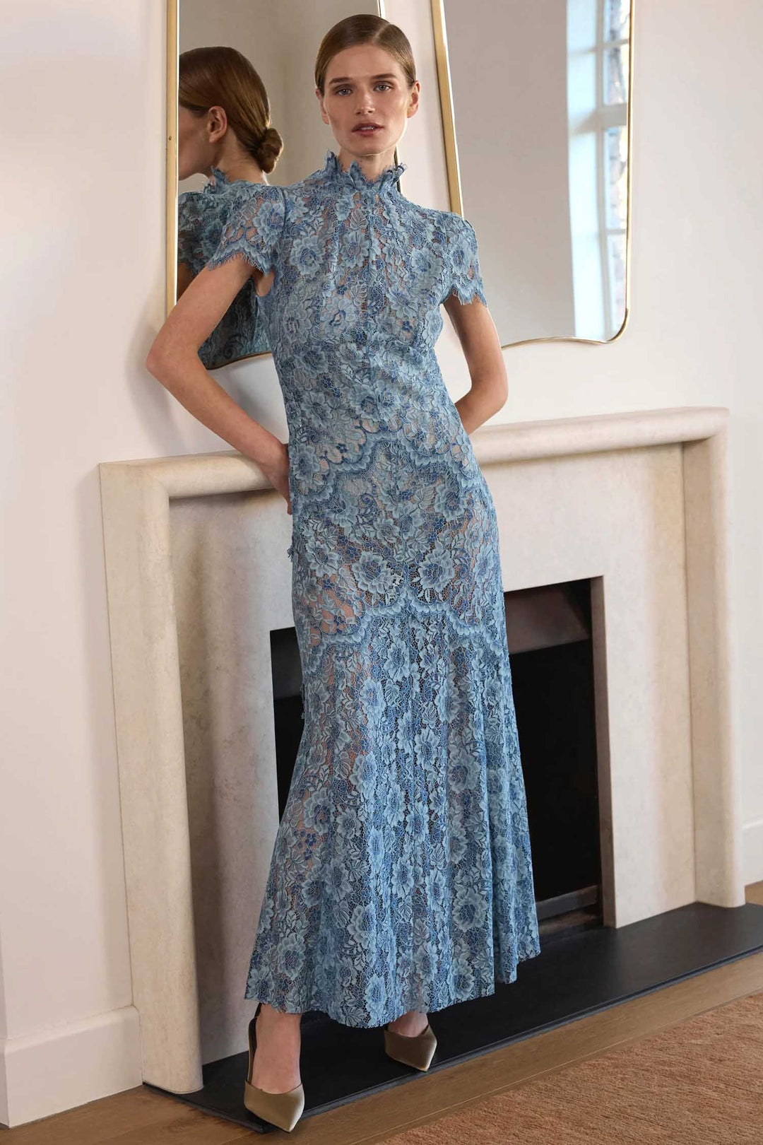 Lauren Midi Dress in Blue