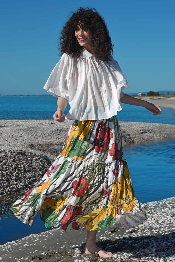 Lawn Party Vintage Skirt in White