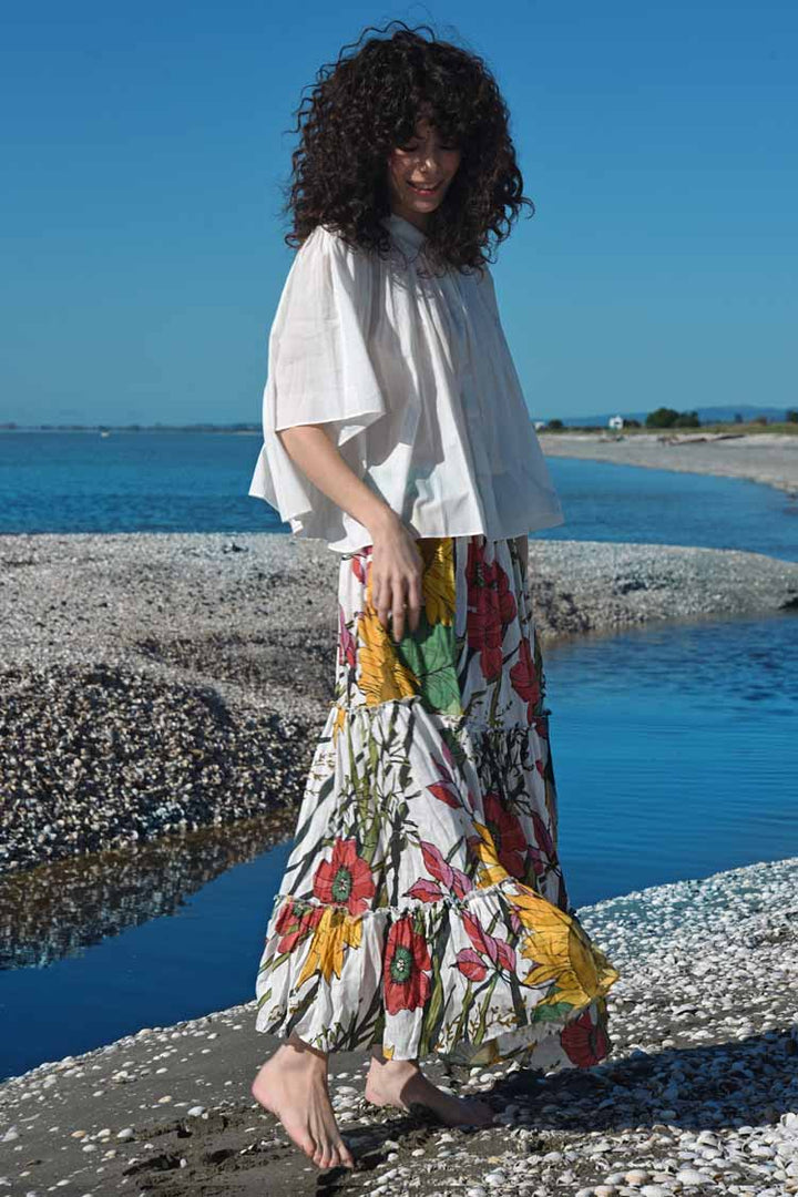 Lawn Party Vintage Skirt in White