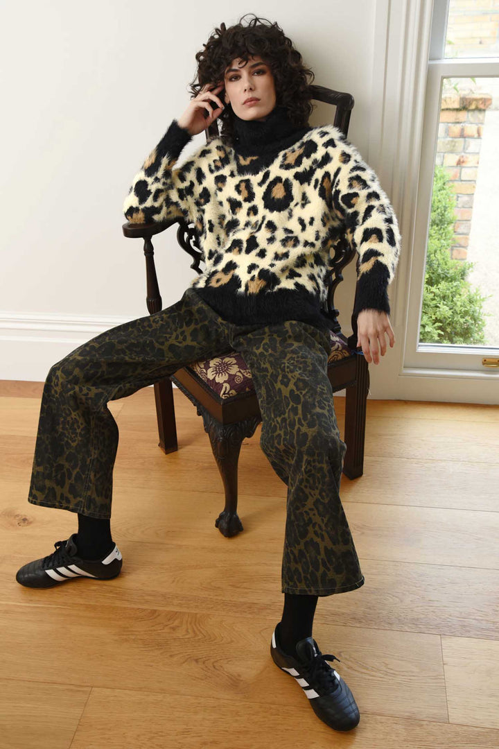 Lay It On Thick Jumper in Leopard