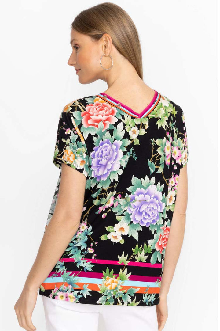Le Jardin Fav Button Neck Tee