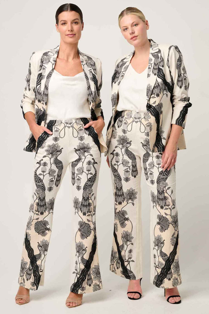 Leandro Contrast Lace Stretch Pant in Imperial Stone