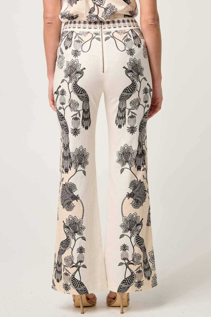 Leandro Contrast Lace Stretch Pant in Imperial Stone