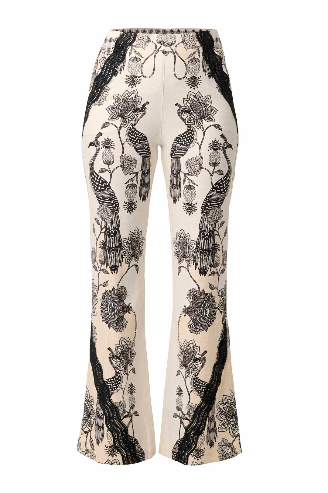 Leandro Contrast Lace Stretch Pant in Imperial Stone