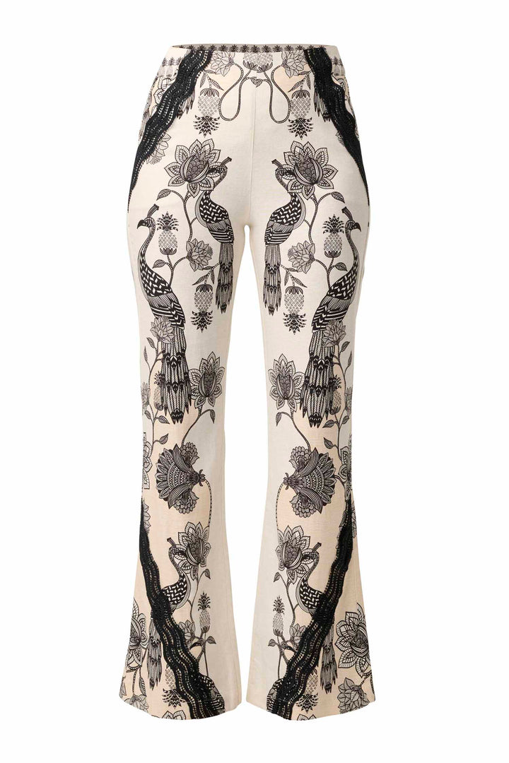 Leandro Contrast Lace Stretch Pant in Imperial Stone
