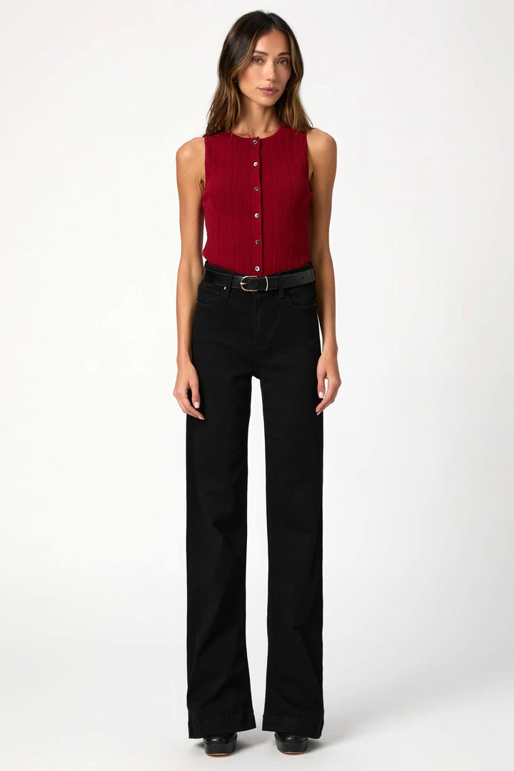 Leenah Wide Leg Jeans 32" - Black Shadow