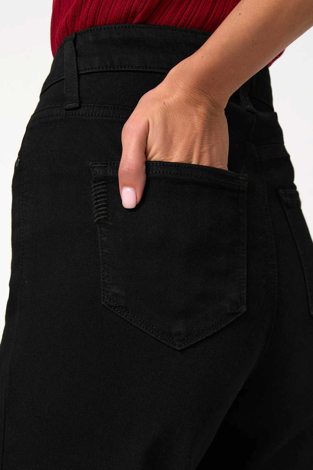 Leenah Wide Leg Jeans 32" - Black Shadow