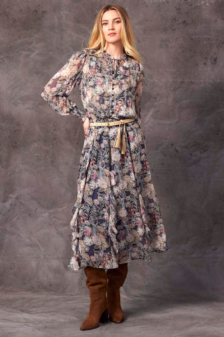 Legacy Skirt in Floral Denim