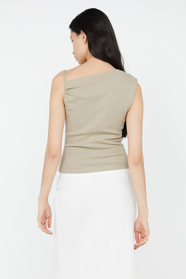 Leila Asym Tank in Taupe