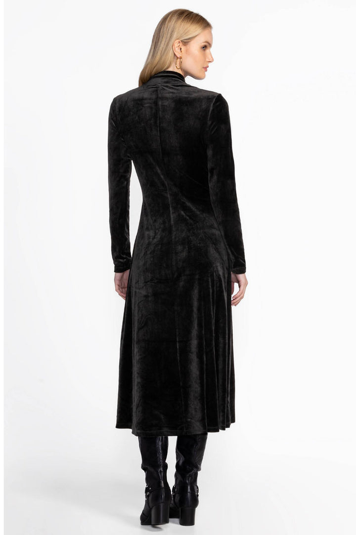 Lenon Stretch Velvet Mock Neck Dress