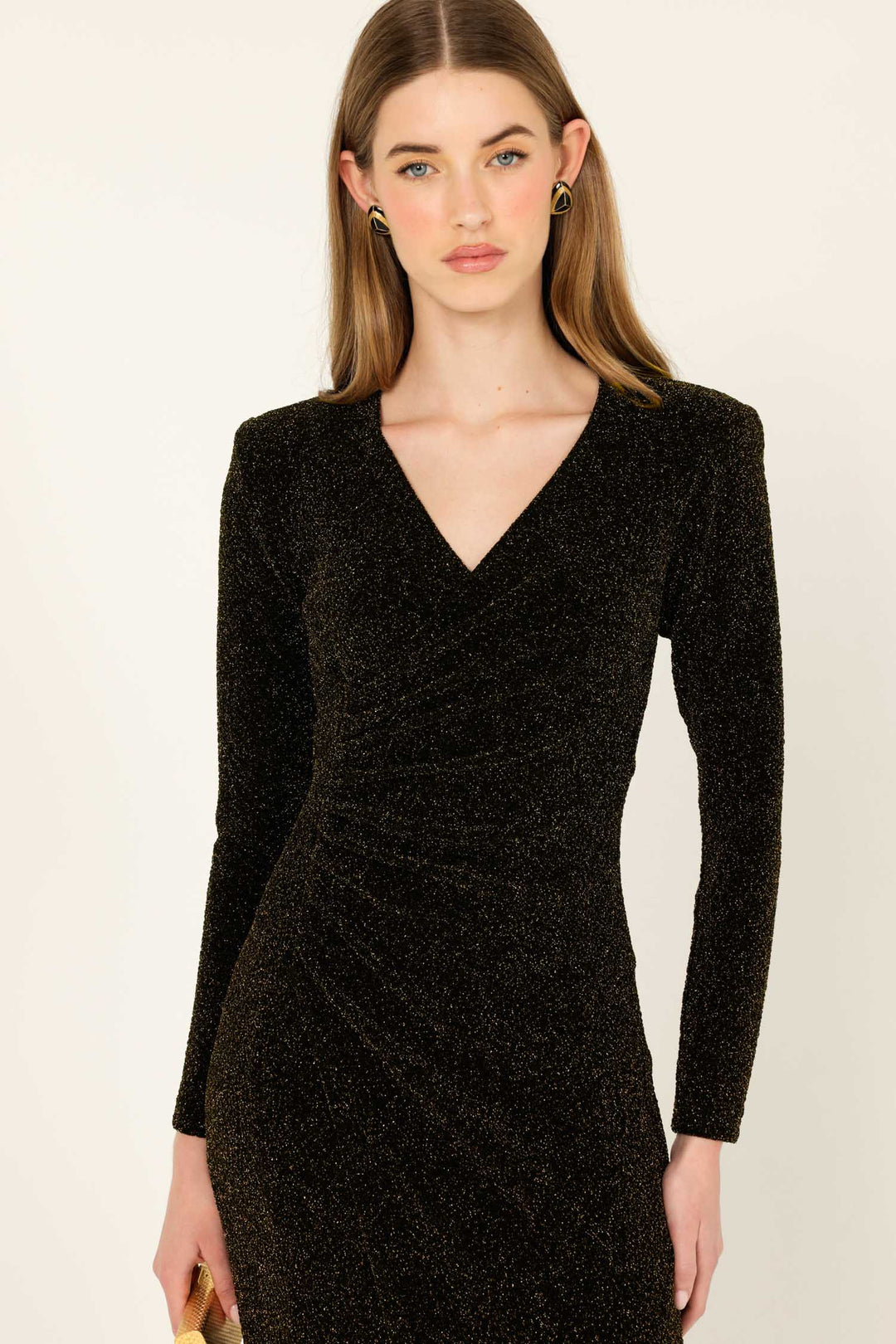 Lenora Maxi Dress in Black Gold