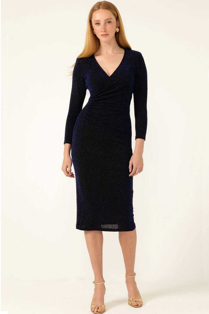 Lenora Midi Dress in Midnight