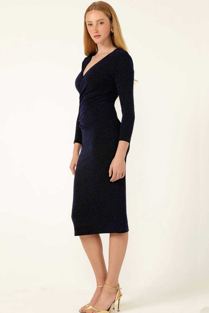 Lenora Midi Dress in Midnight