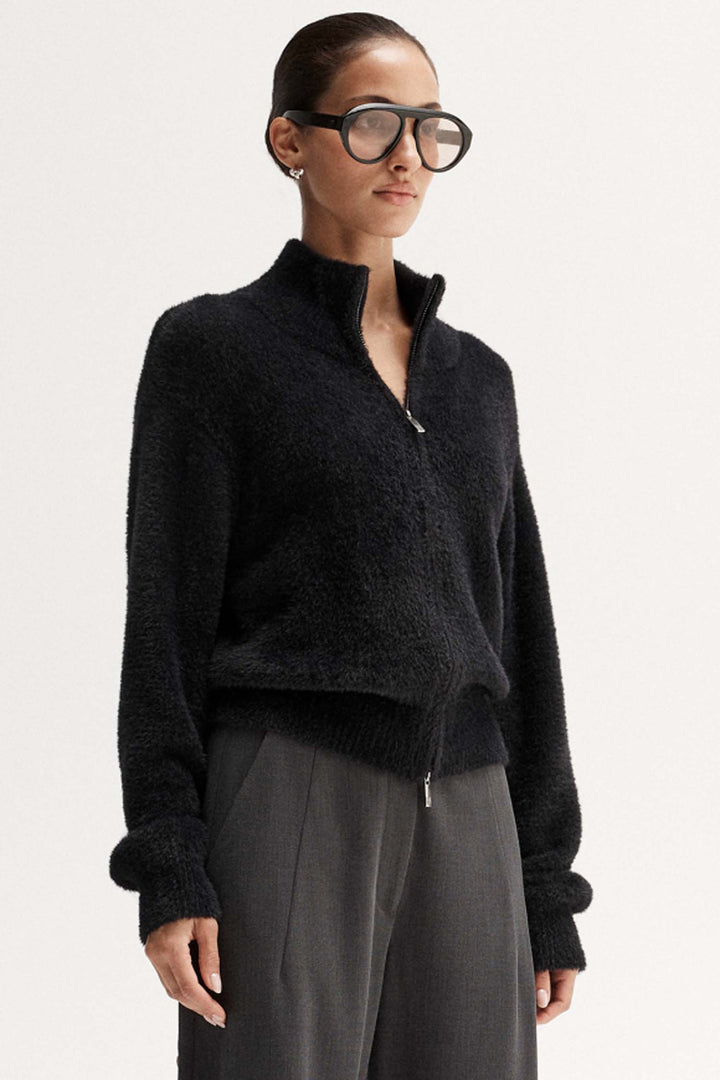 Leon Knit Cardigan in Black