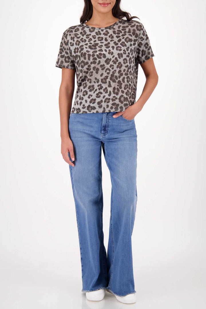 Leopard Print Tee in Dark Chocolate