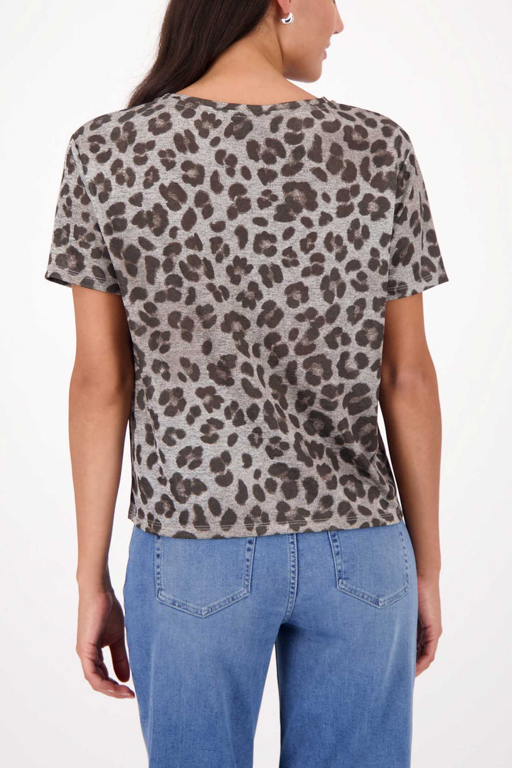 Leopard Print Tee in Dark Chocolate