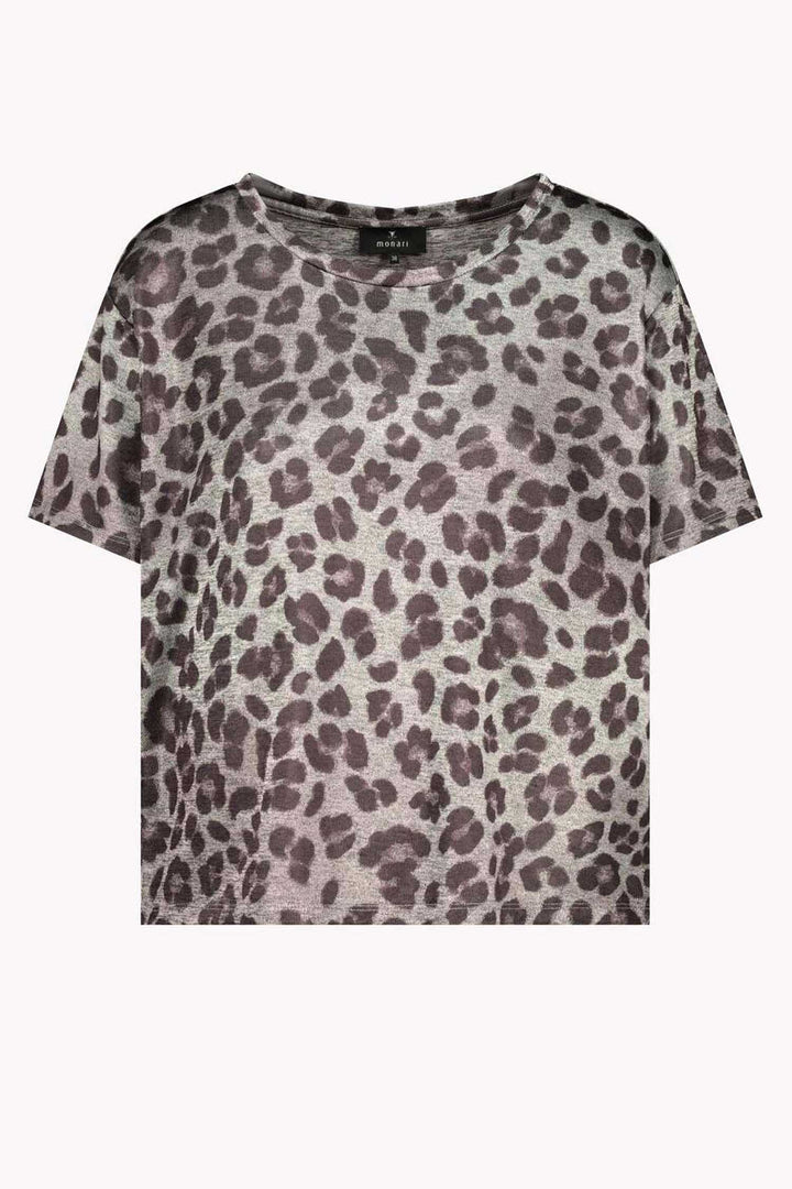 Leopard Print Tee in Dark Chocolate