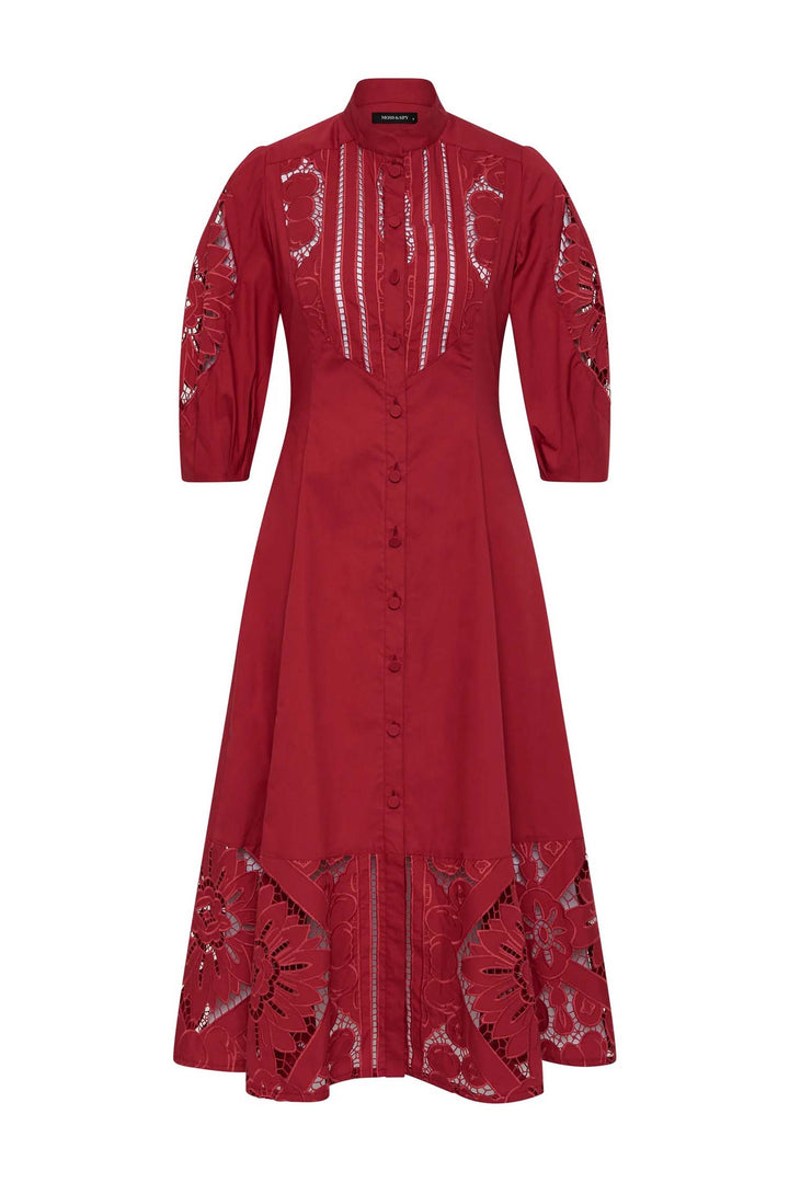 Letitia Midi Dress in Garnet