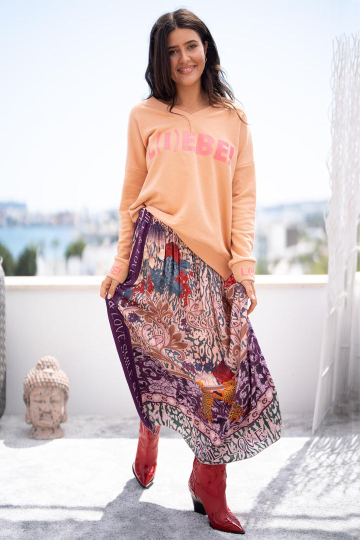 Lilac Snake Maxi Skirt