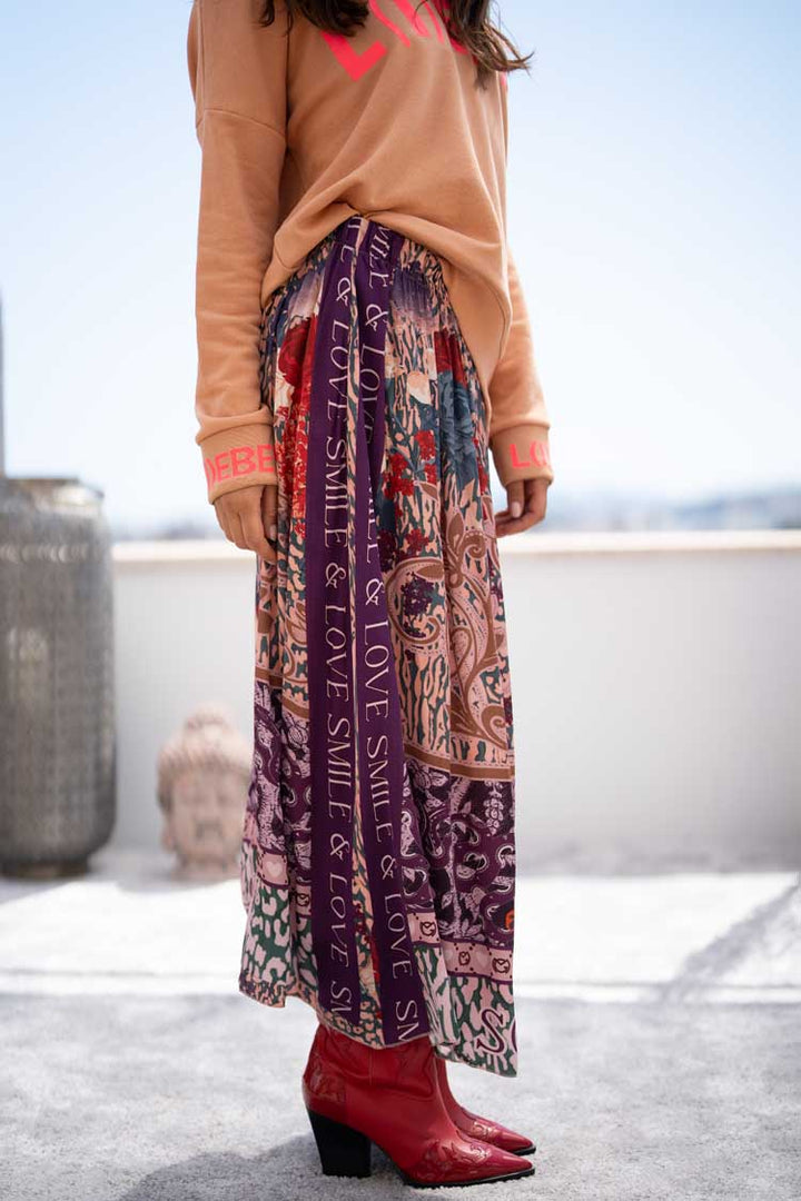 Lilac Snake Maxi Skirt