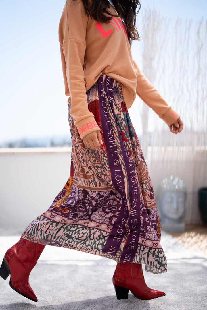 Lilac Snake Maxi Skirt