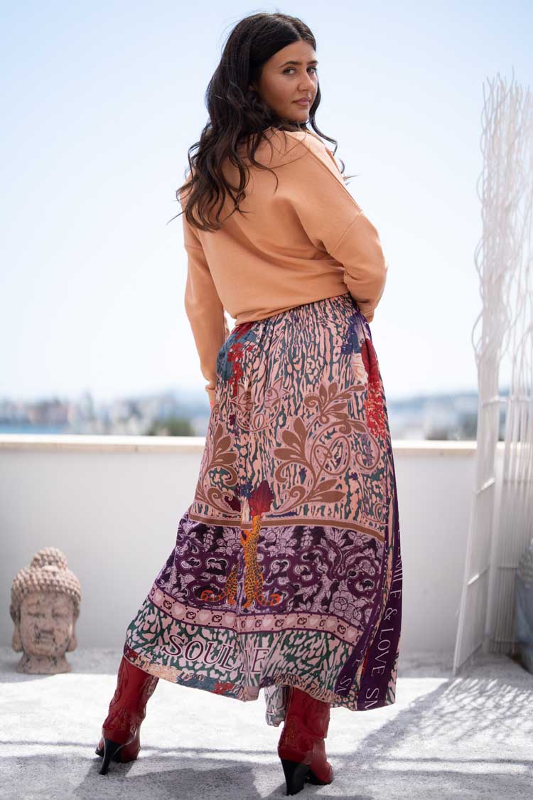 Lilac Snake Maxi Skirt