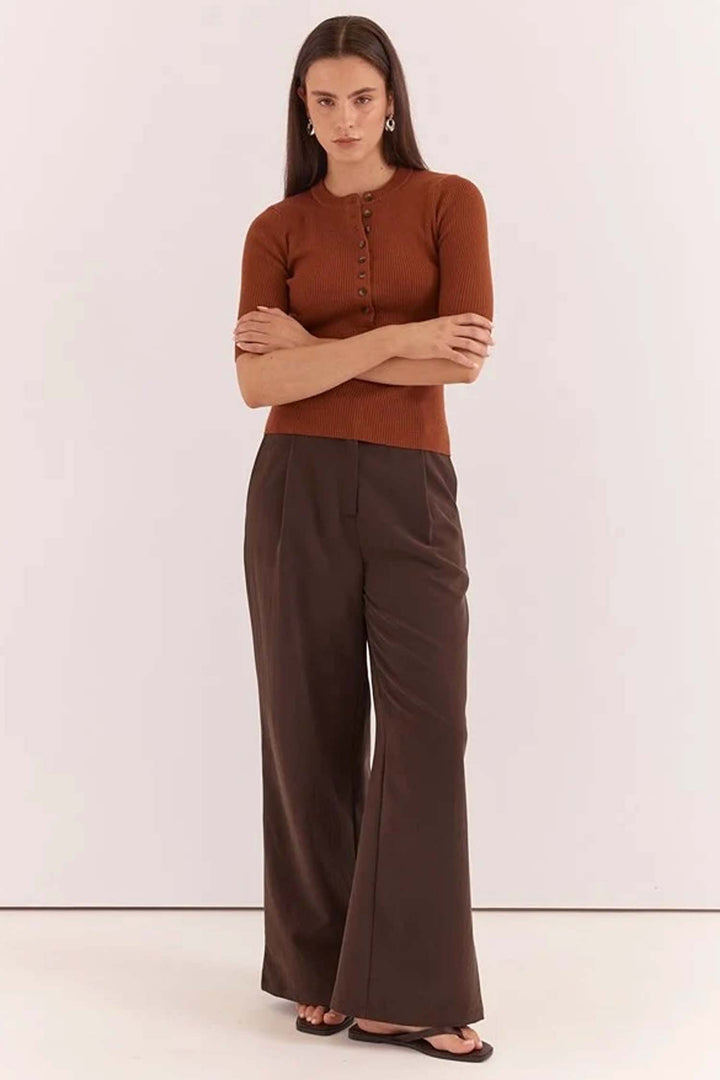 Lilee Rib Knit in Cognac