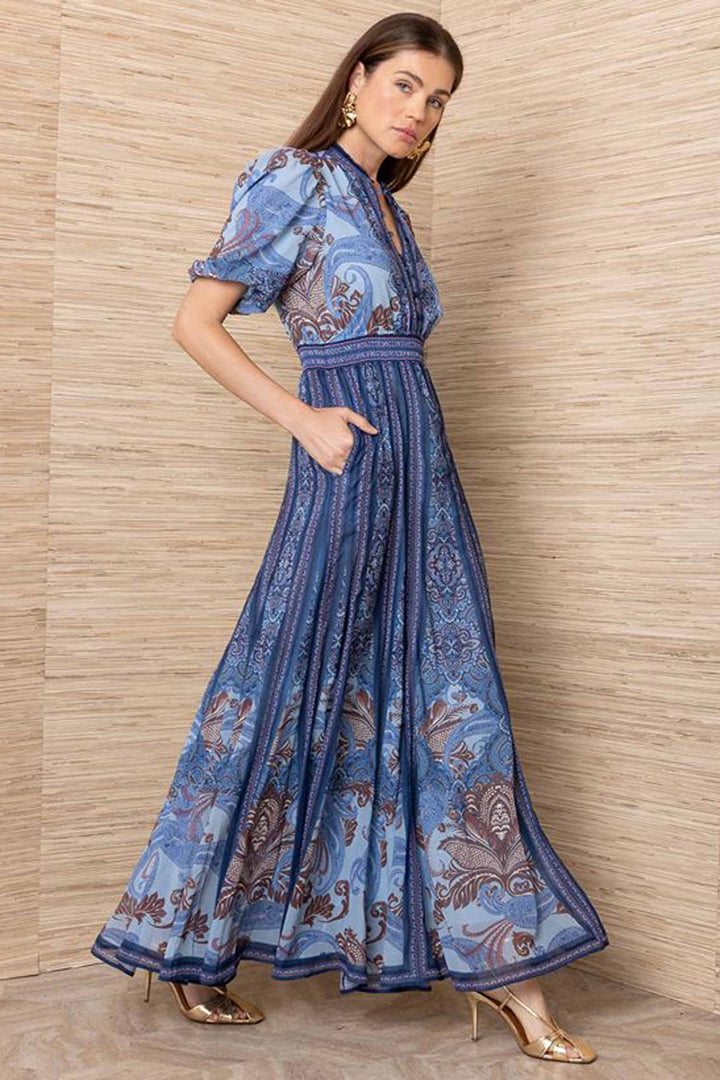 Liliosa S/S Long Dress in Blue