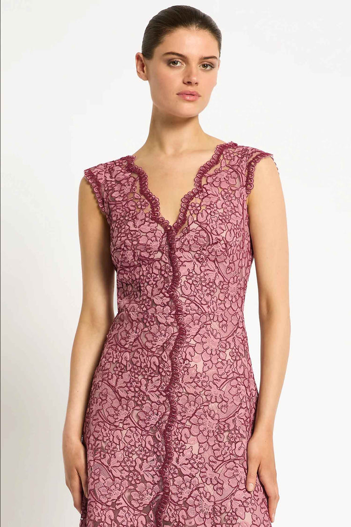 Lily A-Line Midi Dress in Garnet Blush