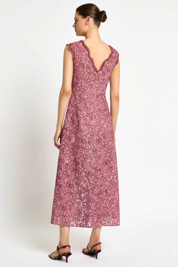 Lily A-Line Midi Dress in Garnet Blush