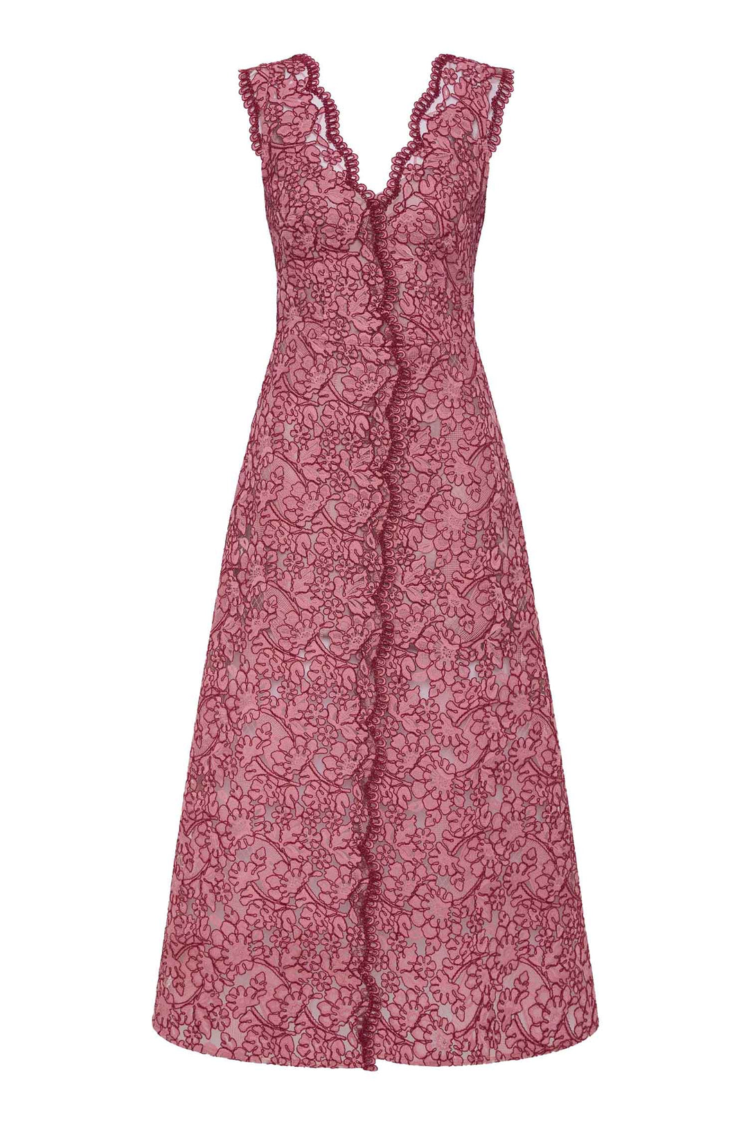 Lily A-Line Midi Dress in Garnet Blush