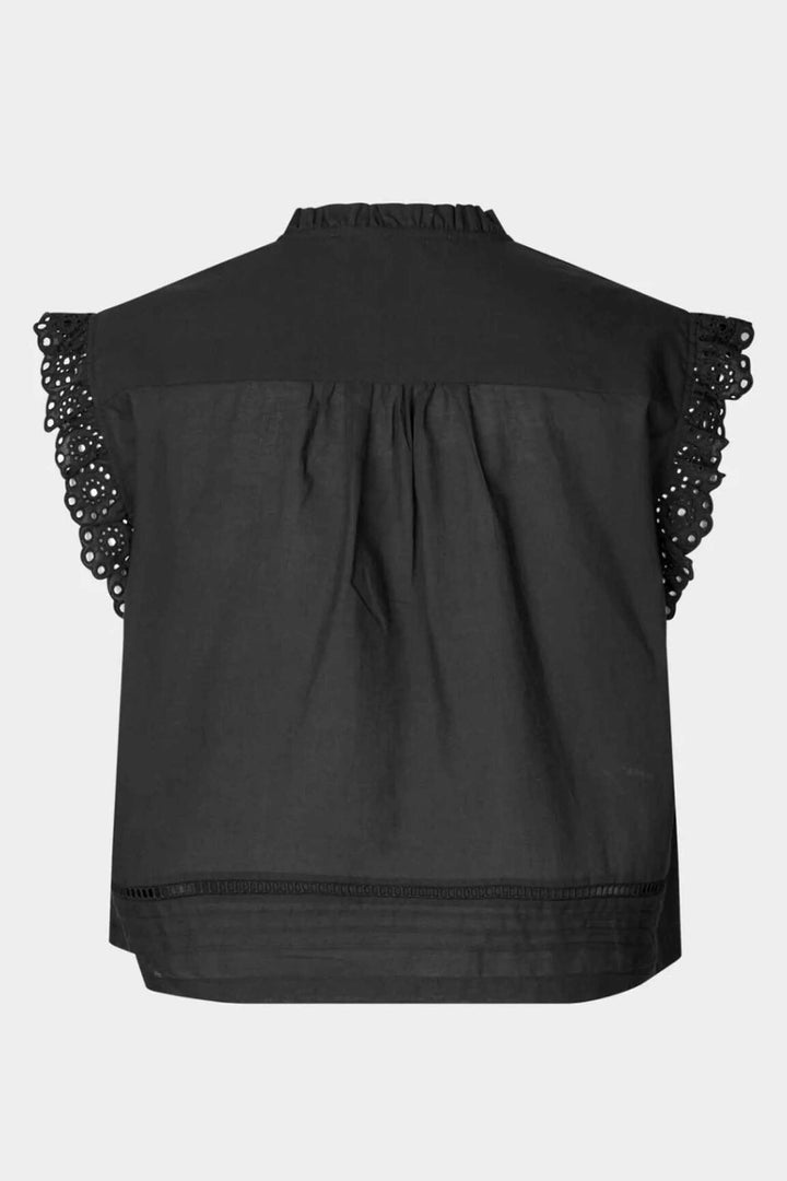 Limona Broderie Top in Black