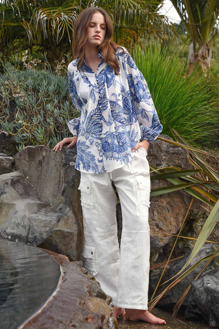 Linen On The Edge Trouser in White