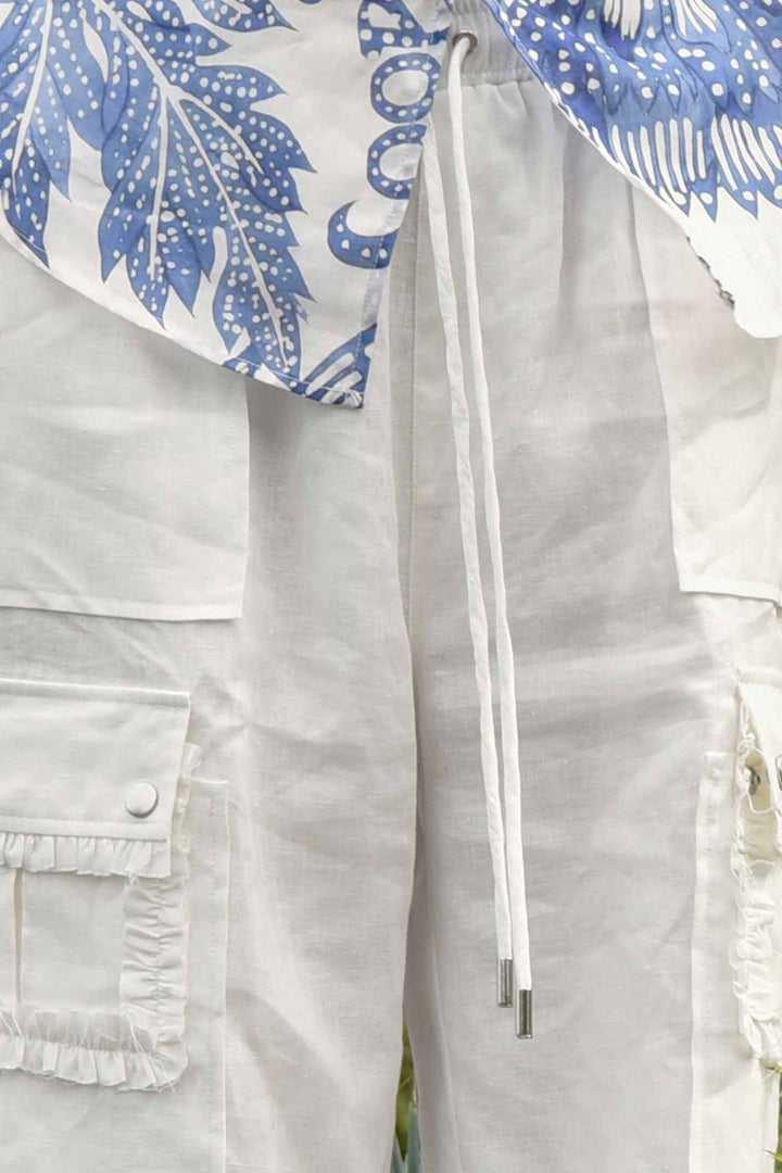 Linen On The Edge Trouser in White