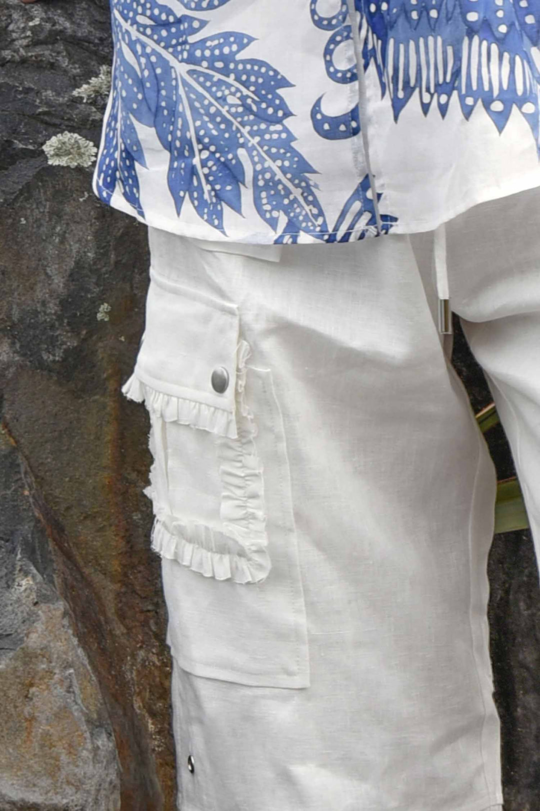 Linen On The Edge Trouser in White