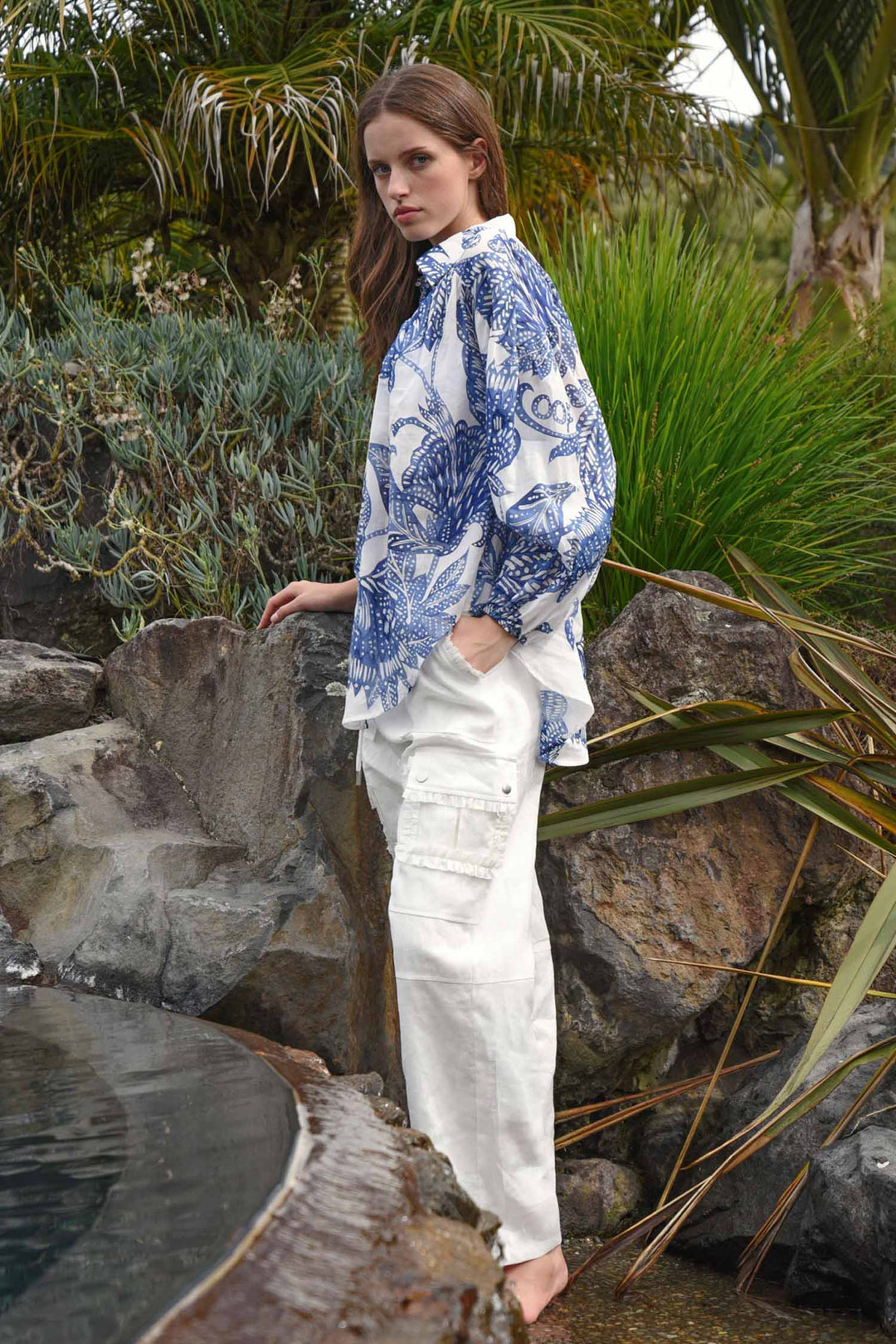 Linen On The Edge Trouser in White