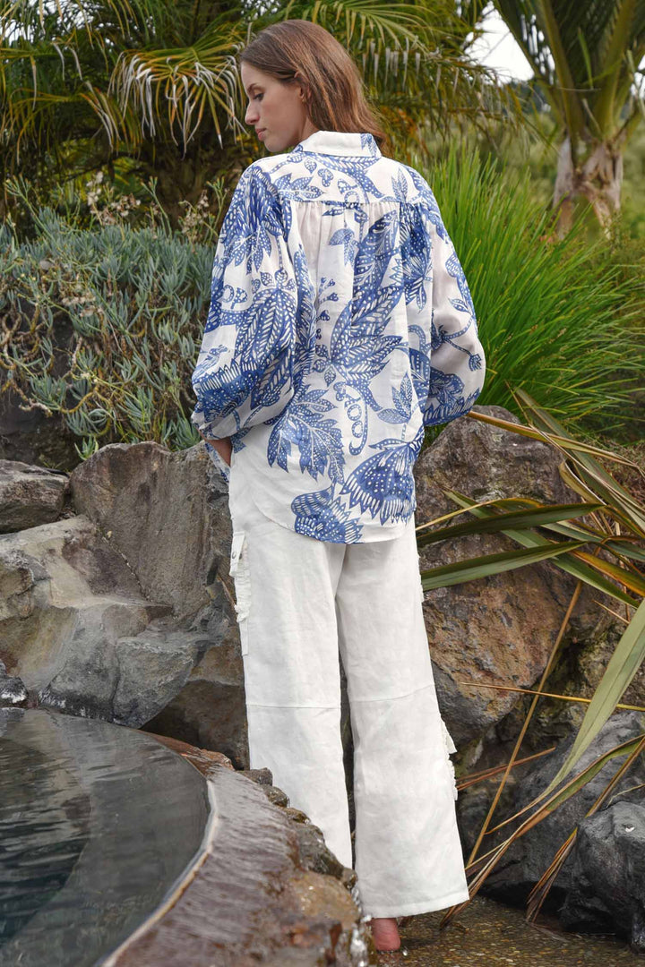 Linen On The Edge Trouser in White