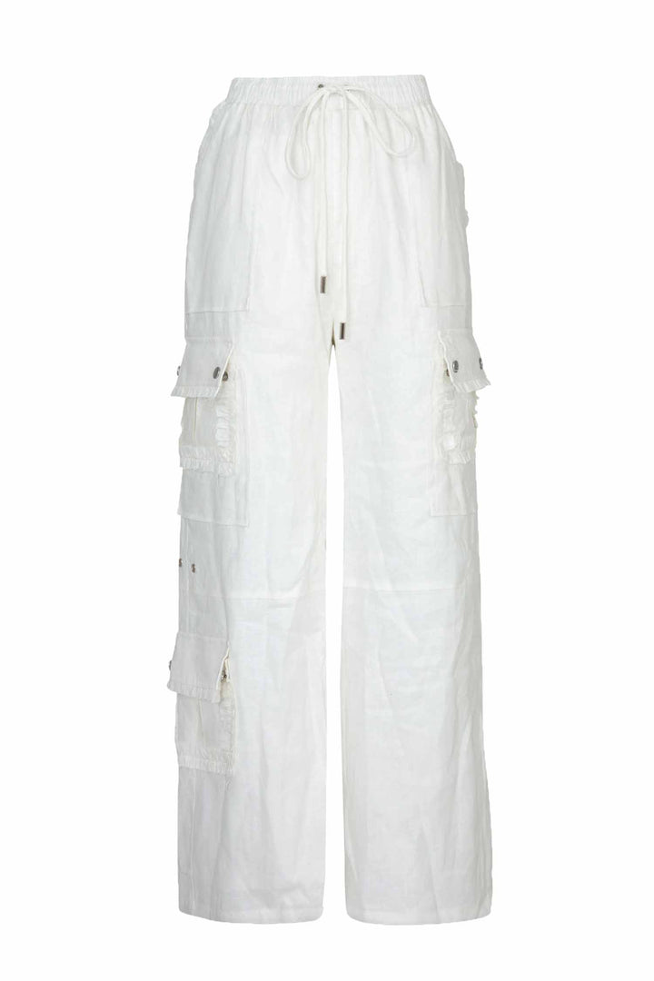 Linen On The Edge Trouser in White