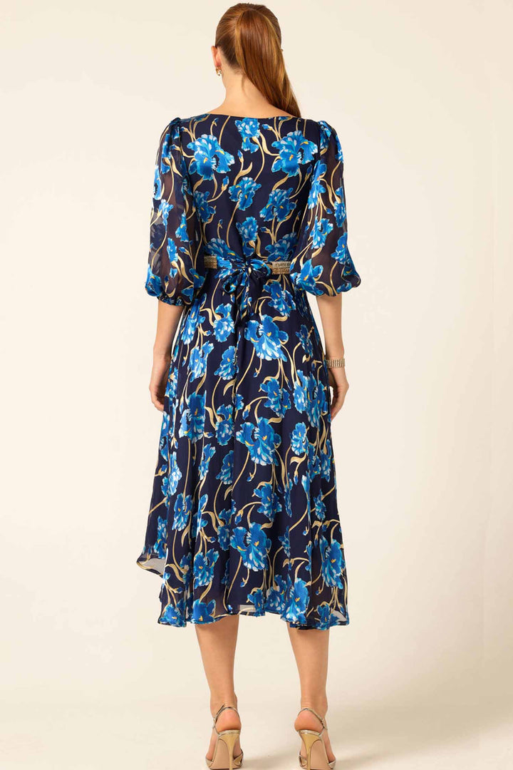 Linnee Wrap Dress in Blue Iris