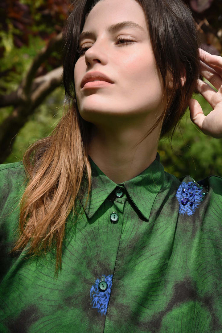 Living The Dream Shirt in Green Floral